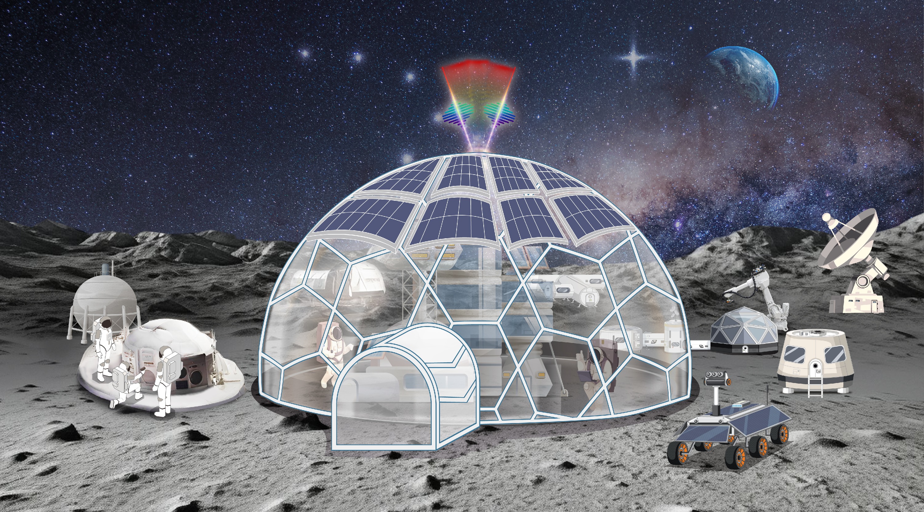 Toward sustainable lunar base development: Comprehensive space